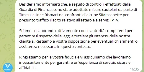 SIM disattivate improvvisamente: Bismart afferma che è colpa di TIM e fa riferimento a un'inchiesta della GdF, presentato esposto all’Agcom