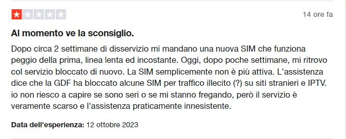 SIM Bismart disattivate improvvisamente